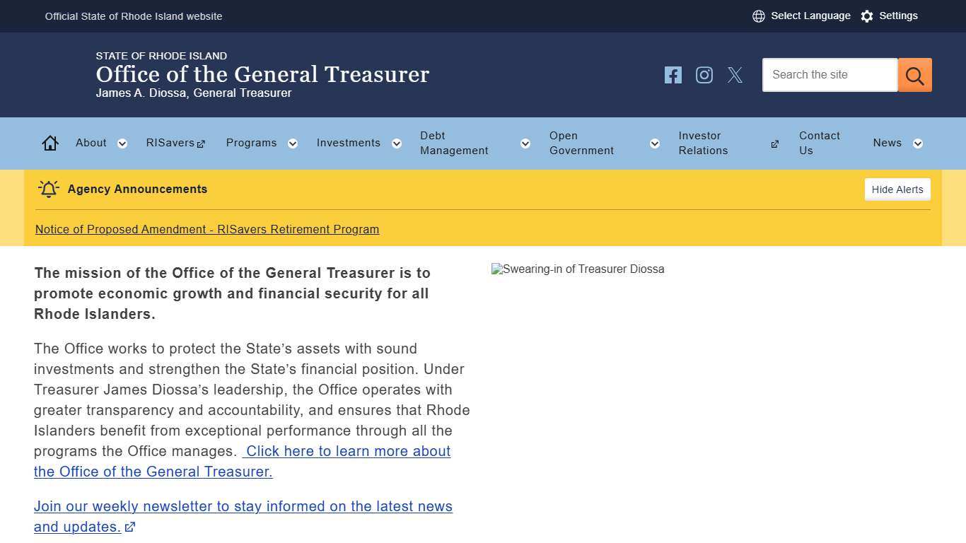 Welcome | Rhode Island Office of the General Treasurer